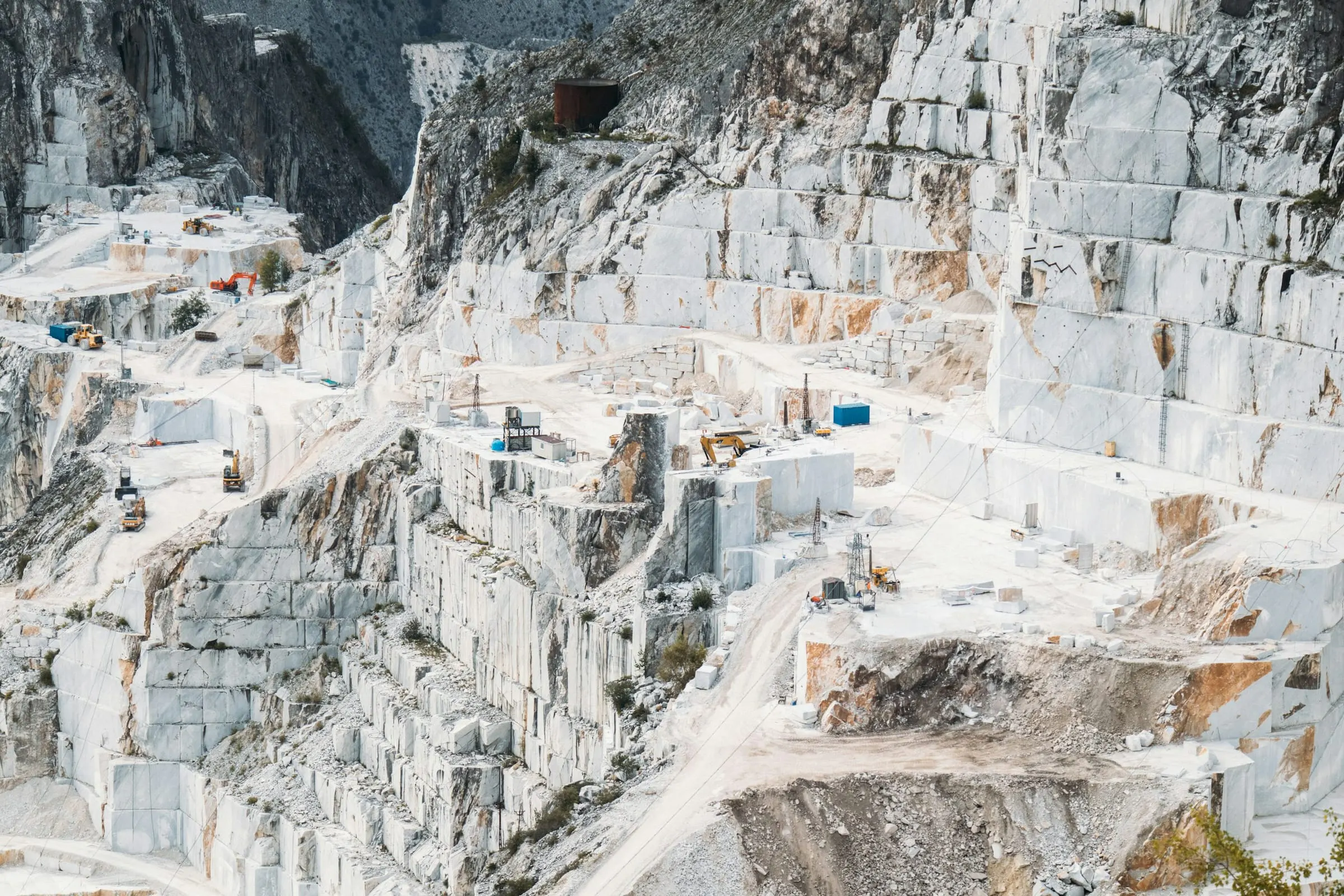 Marble quarry — stepped cut faces